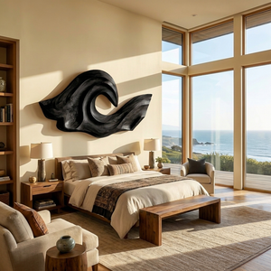 Ocean Wave Inspired Wood Wall Art For Living Room Decor