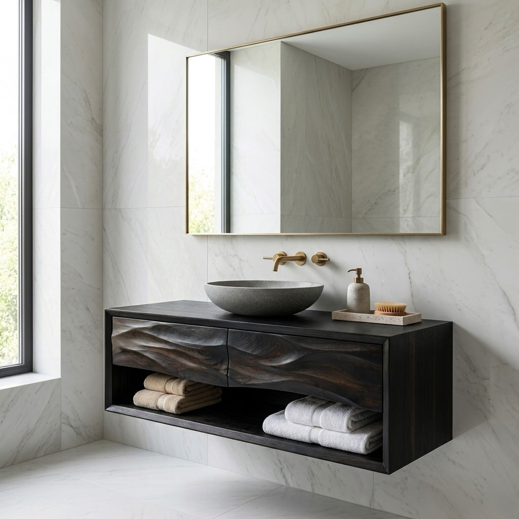 Contemporary Wooden Bathroom Vanity For Bathroom Or Spa Decor