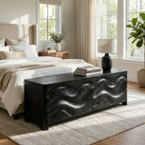 Contemporary Wooden Storage Bench For Bedroom Space