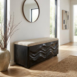 Organic Natural Wood Storage Bench For End Of Bed