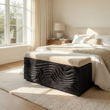 Elegant Wooden Hidden Storage Bench For Bedroom Interior