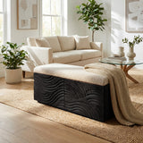 Mid Century Natural Wood Storage Bench For Bedroom Storage