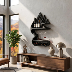 Rustic Sculptural Bottle Holder For Home Decor