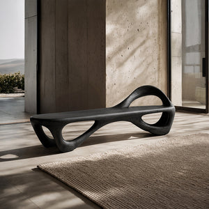 Contemporary Wooden Bench With Unique Form For Living Space