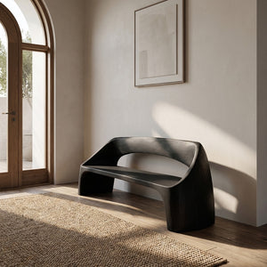 Minimalist Wooden Bench With Backrest For Living Room