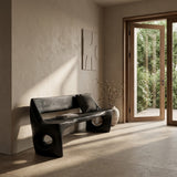 Modern Natural Wood Statement Seating Bench For Living Room
