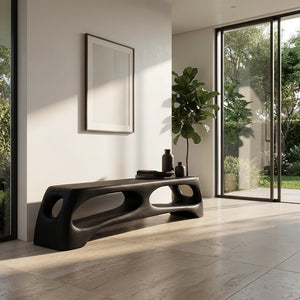 Modern Wooden Bench With 2 Tiers For Living Room