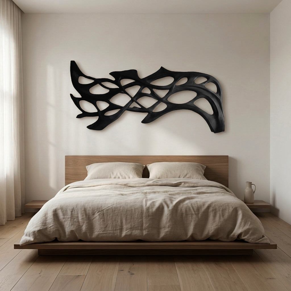 Organic Wood Wall Art Carved Design For Living Room Decor