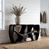 Elegant Wood Console Table With Open Storage For Living Room