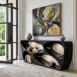 Organic Natural Wood Console Table For Behind Sofa Area