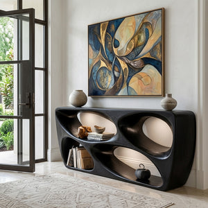 Organic Natural Wood Console Table For Behind Sofa Area