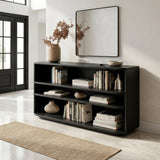 Minimal Natural Wood Console Table For Living Room Storage