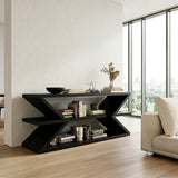 Contemporary Sculpture Wood Console Table For Modern Living Room