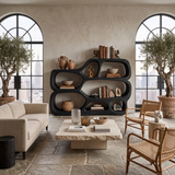 Artistic Curved Bookshelf For Living Room Styling