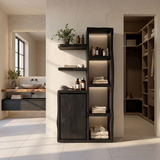 Japandi Open Shelf Storage Cabinet Wellness Suite