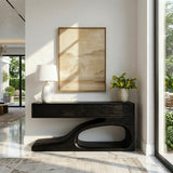 Contemporary Wooden Console Table With Unique Base For Living