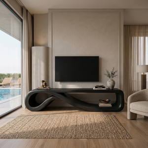 Modern Entertainment Center Sculptural Wood Furniture