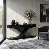 Sculptural Wooden Console Table For Modern Living Room