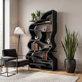 Handcrafted Sculpted Bookshelf With Organic Design For Living Room Or Office