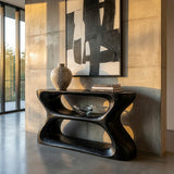 Organic Style Natural Wood Console Table For Living Room