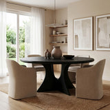 Organic Round Wooden Dining Table For Dining Room