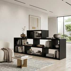 Handcrafted Wooden Bookshelf With Multi Storage For Living Space