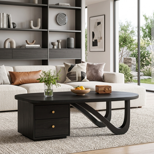 Modern Wooden Coffee Table With Storage Drawer For Living Room