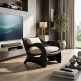 Resort-Inspired Sculptural Lounge Chair with Contemporary Elegance
