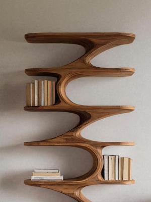 Modern Organic Curved Bookshelf For Living Room
