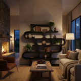 Organic Oval Bookshelf For Living Room Or Creative Studio