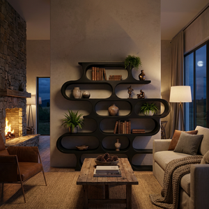 Organic Oval Bookshelf For Living Room Or Creative Studio
