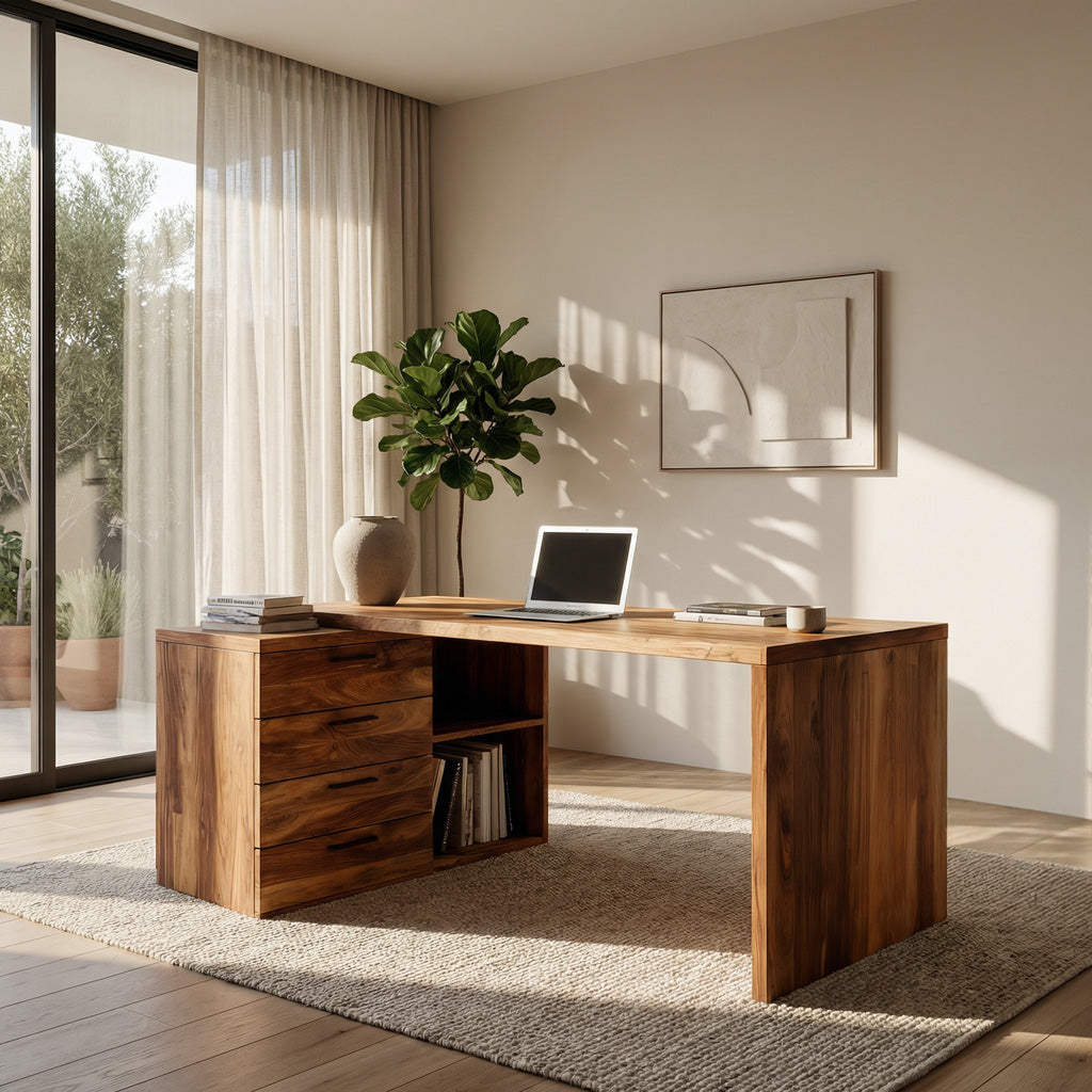 Modern Organic Solid Wood Desk For Home Office
