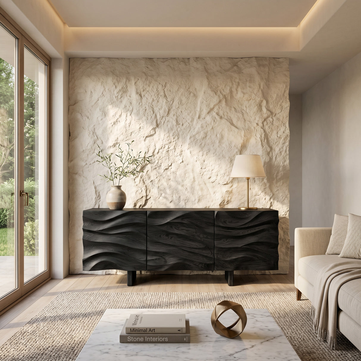 Organic Modern Wood Sideboard For Living Room