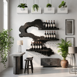 Mid Century Wine Rack Wall Mounted For Home Bar