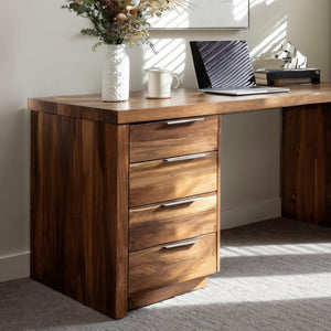 Minimalist Office Desk With Storage Drawers For Home Study
