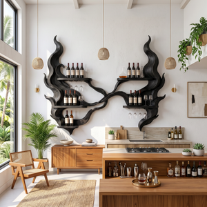Handcrafted Organic Modern Wine Display Rack For Restaurant