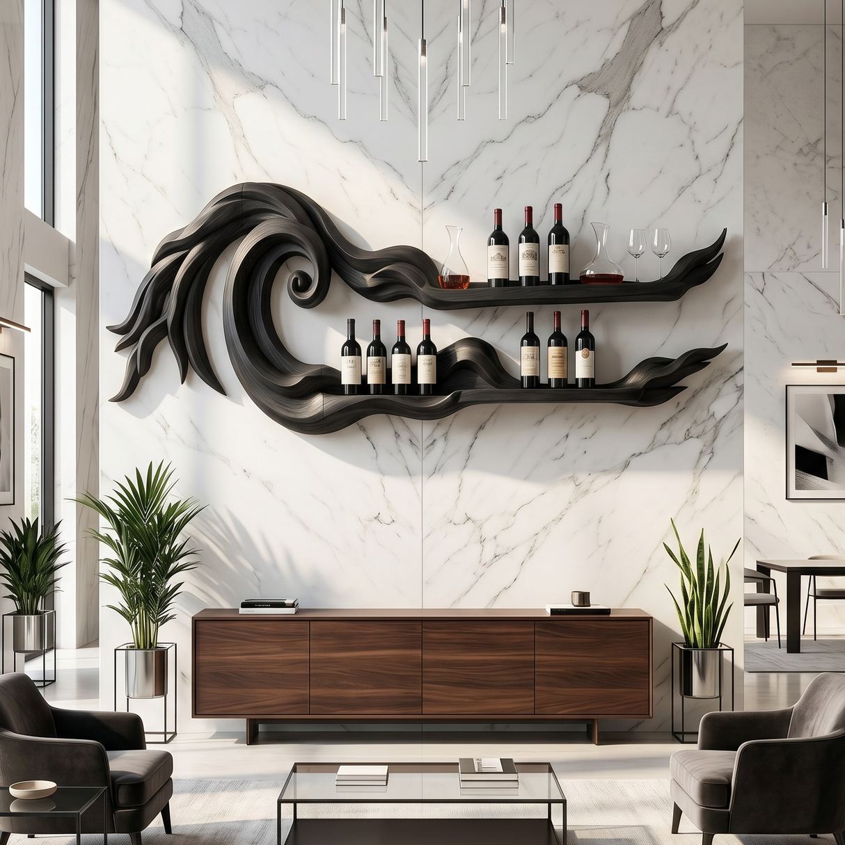 Coastal Wall Wine Rack For Beach House