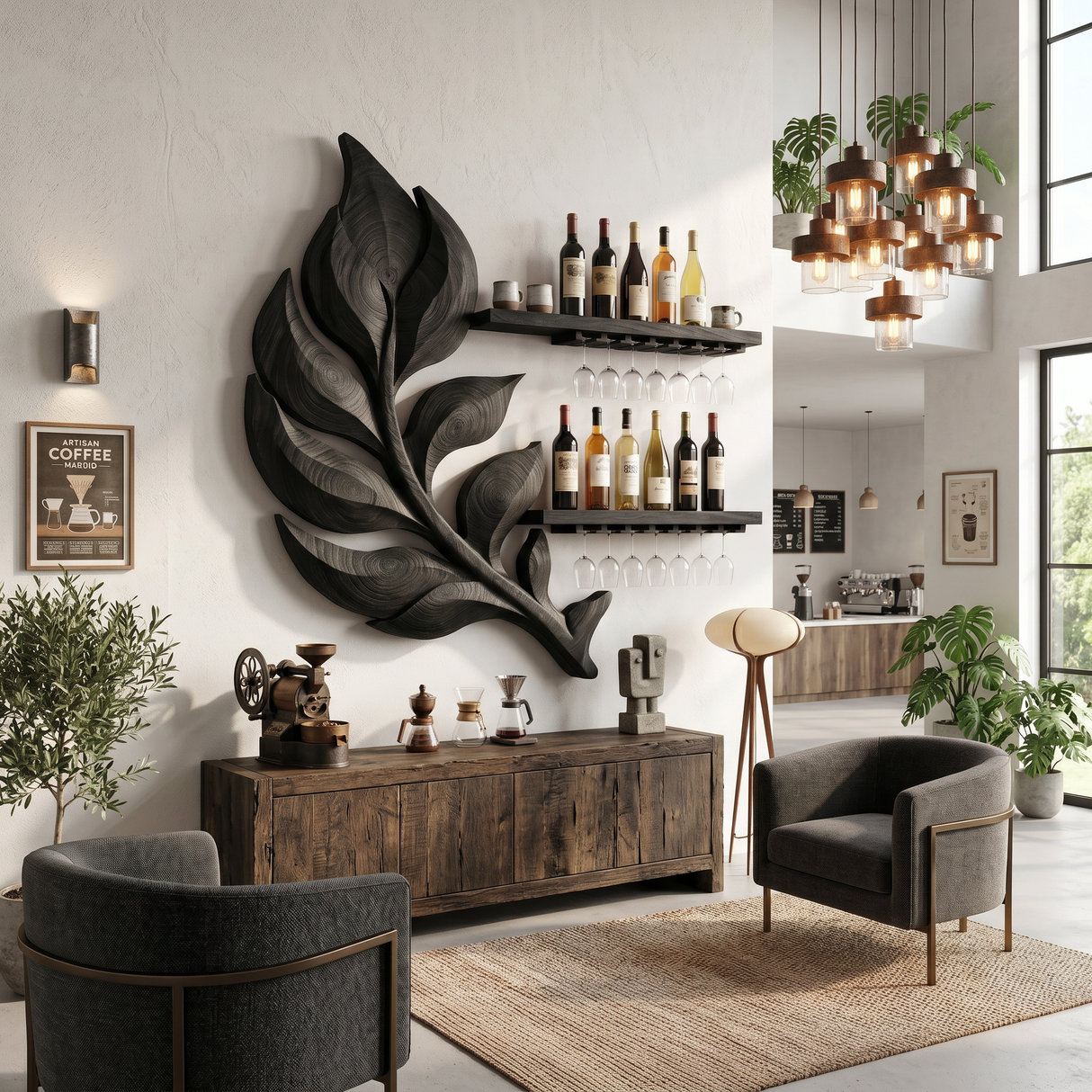 Rustic Wine Bottle Holder For Dining Room