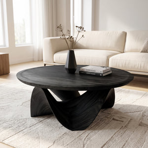 Sculptural Round Coffee Table For Holiday Decor