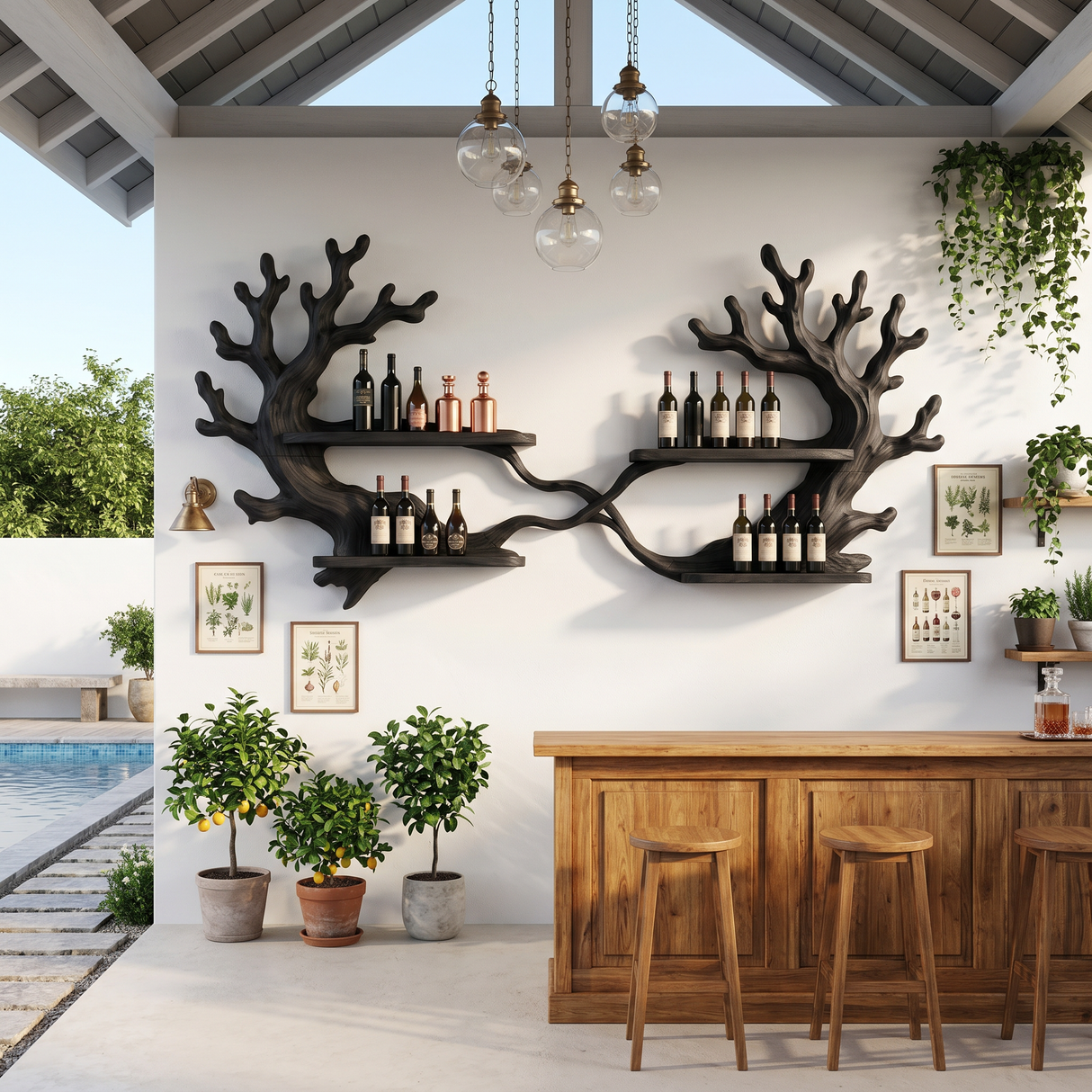 Wabi Sabi Wine Rack Wall Mounted For Home