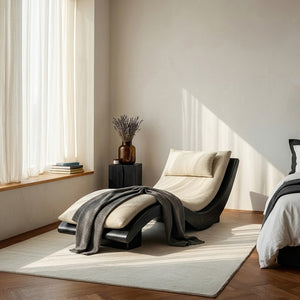 Minimalist Natural Wood Lounge Chair For Bedroom Decor
