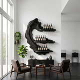 Handcrafted Mid Century Wall Wine Rack For Dining Room