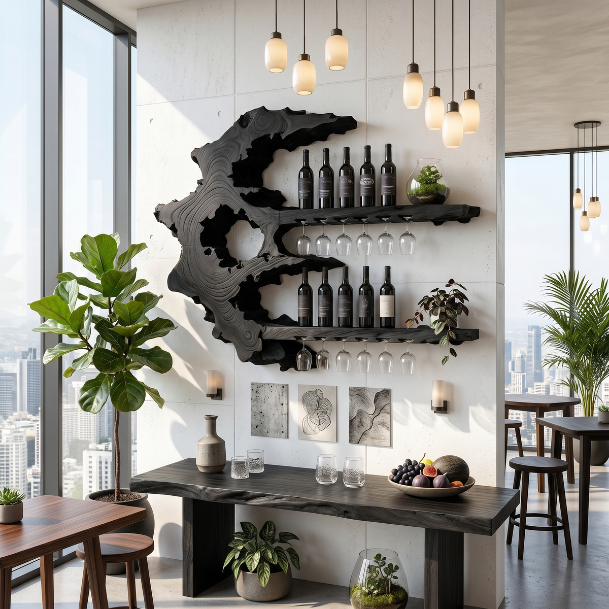 Handcrafted Rustic Wall Wine Rack For Wine Cellar