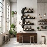 Handcrafted Japandi Wall Wine Rack For Modern Interior