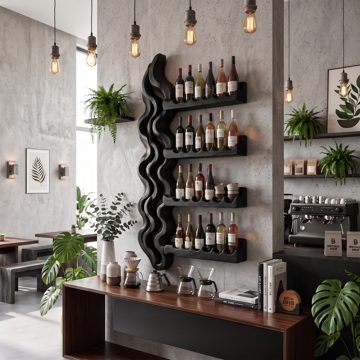 Japandi Wine Storage Rack For Dining Room