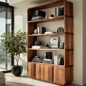 Elegant Natural Wood Bookcase For Modern Home