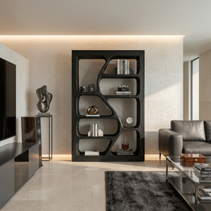 Organic Wooden Storage Shelf For Spa Interiors