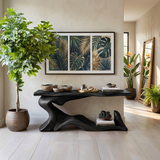 Rustic Live Edge Desk Entryway Design