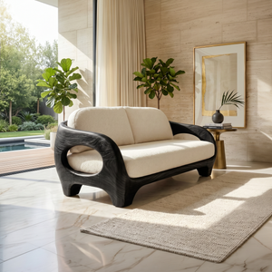 Sculptural Organic Wood Sofa For Contemporary Villa Lounge