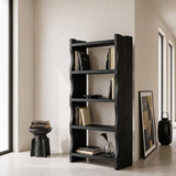 Modern Vertical Bookshelf With Natural Grain Design For Living